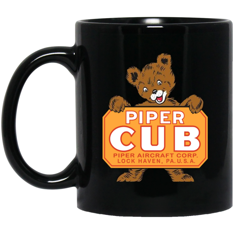 Piper Mug Aviation, Cherekee, Cub, Trainer Coffee Mug Funny Gift Black Mug 11 oz. Black Mug
