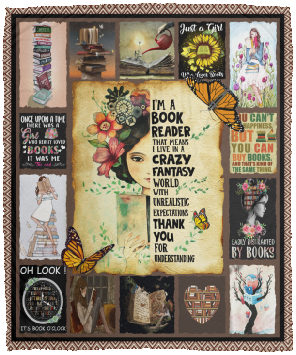 I’M That Girl Who Loves Books Blanket Loves Books Quilt Fleece Sherpa VPM Cozy Plush Fleece Blanket - 50x60