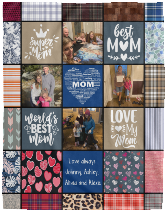 Love always Johnny, Ashley, Alivia and Alexis - VPL Cozy Plush Fleece Blanket - 60x80