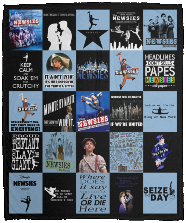 Newsies Blanket, Newsies musical Fleece, Sherpa Blanket VPM Cozy Plush Fleece Blanket - 50x60
