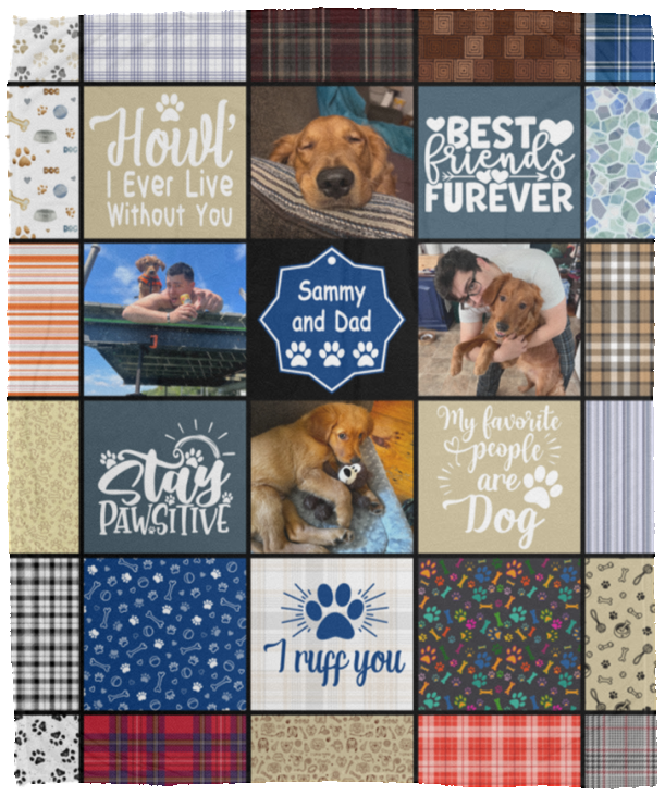 Sammy and Dad  - VPM Cozy Plush Fleece Blanket - 50x60