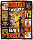 Girl Loves Basketball Blanket, Quilt, Fleece, Sherpa Blanket - VPM Cozy Plush Fleece Blanket - 50x60