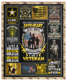 US Army Veteran Blanket, US Army Fleece, Sherpa Blankets Gift Idea - VPM Cozy Plush Fleece Blanket - 50x60