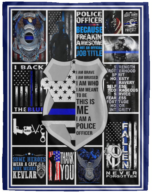 American Thin Blue Line Police Flag Blanket, Gift Ideas Cozy Soft Fleece Blanket VPL Cozy Plush Fleece Blanket - 60x80