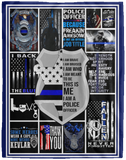 American Thin Blue Line Police Flag Blanket, Gift Ideas Cozy Soft Fleece Blanket VPL Cozy Plush Fleece Blanket - 60x80