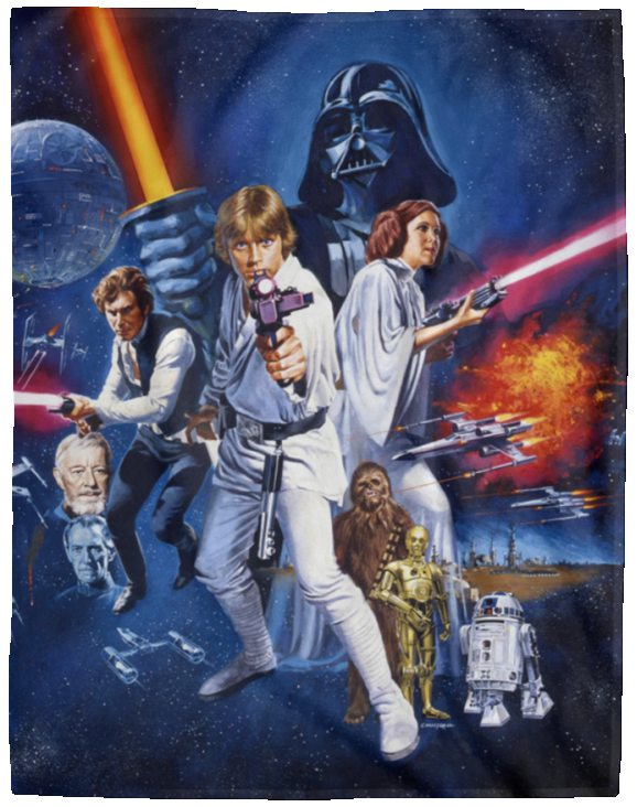 Star Wars - Episode IV New Hope Fleece, Sherpa Blanket, Classic Movie Quilt VPL Cozy Plush Fleece Blanket - 60x80