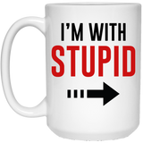 Jyotis - I'm with Stupid Coffee Mug, Quotes Funny, Funny Quotes, Funny Saying Coffee Mug, Funny Evolution, Funny Funny Gift Cup For Mom M 15Oz