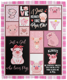 Just a Girl Who Loves Pig Blanket, Always Be Yourself Fleece, Sherpa Blanket VPM Cozy Plush Fleece Blanket - 50x60