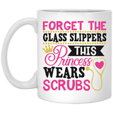 Jyotis - Forget The Glass Slippers This Princess Wears Scrubs Coffee Mug, Funny Doctor Nurse Coffee Mug, Stethoscope With Heart 11Oz 15Oz