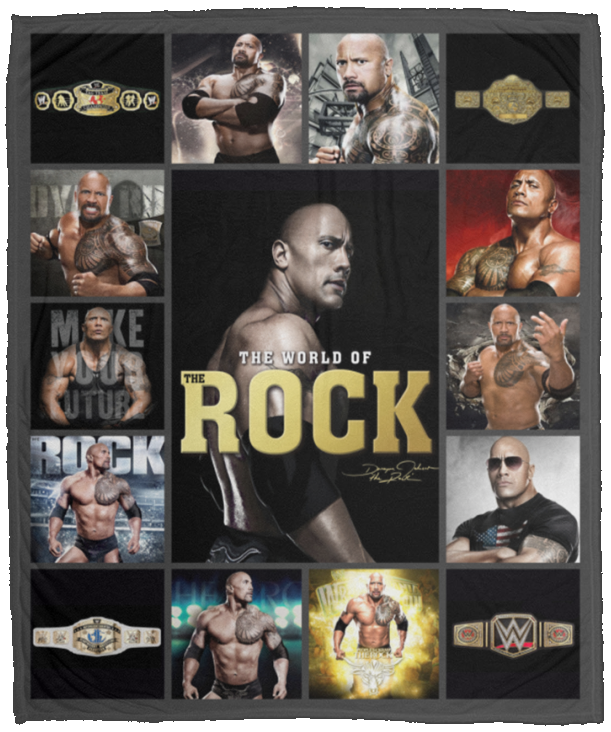 Dwayne Johnson Blanket, WWE - The Rock Fleece, Sherpa Blanket For Fans VPM Cozy Plush Fleece Blanket - 50x60