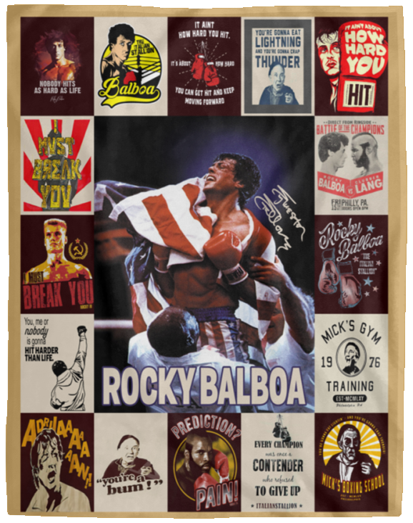 Rocky Balboa Blanket, Rocky Balboa Movie Fleece, Sherpa Blanket VPL Cozy Plush Fleece Blanket - 60x80