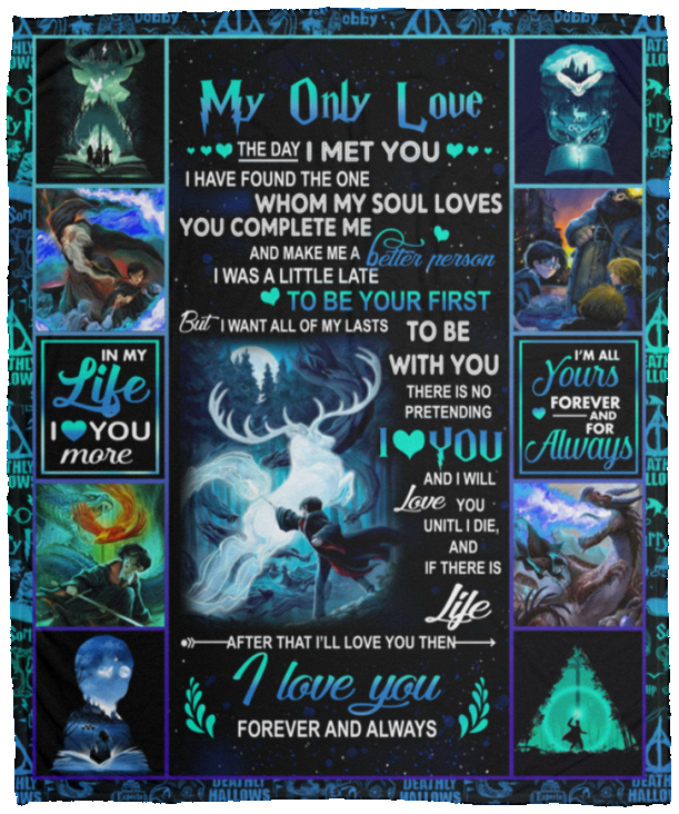 Harry Potter My Love All Of My Last 3D Blanket Harry Potter Quilt Fleece Sherpa - VPM Cozy Plush Fleece Blanket - 50x60