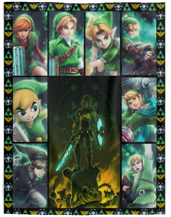 Zelda For Fans Blanket The Legend of Zelda Quilt Fleece Sherpa Throw Blanket - VPL Cozy Plush Fleece Blanket - 60x80
