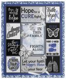 Lung Cancer Awareness Pearl White Ribbon Symbol Survivor Warrior Fighter Quilt Blanket Cancer Blanket Gift for Mom Mother - in This Family No One Fights Alone Blanket Mother's Day Blanket Gift - VPM Cozy Plush Fleece Blanket - 50x60