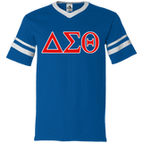 Delta 1913 Sigma Theta Paraphernalia T-Shirt Womens Delta Sigma Theta T-Shirt (360 Augusta V-Neck Sleeve Stripe Jersey)