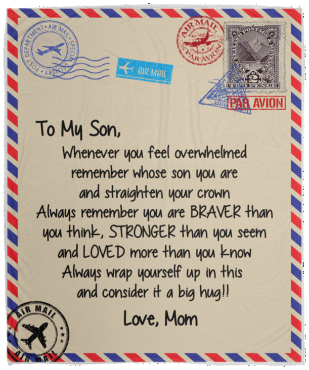 to my son VESION 1 mom VPM Cozy Plush Fleece Blanket - 50x60