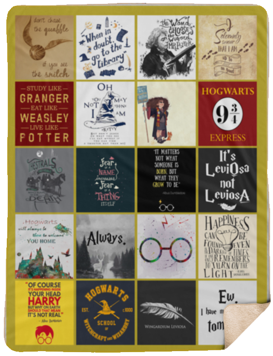 Harry Blanket Pottter Quilt - Harry-Pottter Blanket - Harry Fan Potter Blanket - Valentines Gift Idea for Men Women - Birthday Gift C (Sherpa 60''x80'')