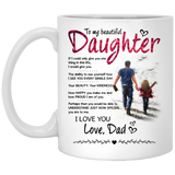 Gifts For Daughter From Dad - To My Daughter Canvas Coffee Mug - 11oz Novelty Ceramic Cup - Christmas, Xmas, Birthday, Wedding, Fathers Day, Graduation, Valentine's Day Gift ideas for daughters Women