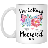 Jyotis - I'm Getting Meowied Mug, Cute Engagement Mug, Cat Lover Just Engaged Mug Bridal Shower Gift Wedding Gift for Cat Lover Gift Cute Wedding Mug 11Oz