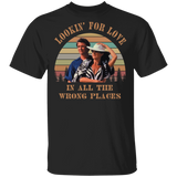 Lookin' for Love in All The Wrong Places Vintage Retro T-Shirt Country Music Bud Davis and Sissy Davis Urban Cowboy G500 5.3 oz. T-Shirt