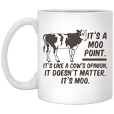 Jyotis - It's A Moo Point It's Like A Cow's Opinion It Doesn't Matter It's Moo Funny Epic Quote, Mad Over Mugs, Inspirational Unique Popular, It's A Moo Point Classic Line from Joey from Friends 11Oz