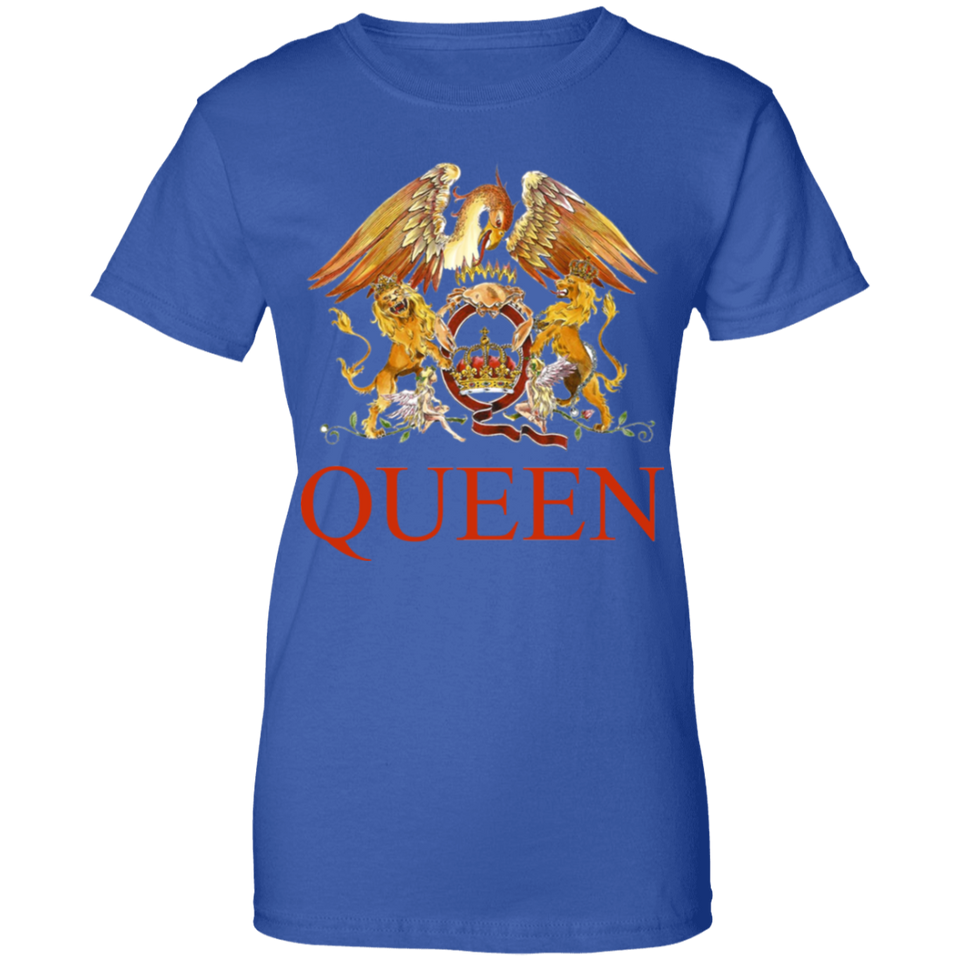 Queen women's Vintage Crest Logo T-shirt Freddie Rockstar Legend T-Shirt Vintage