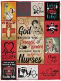 Mr.Jyotis God Found The Strongest Women and Made Them Nurses Blanket, Nurse Quilt TH696, Funny Birthday Christmas Nursing Assistant Gifts for RN ER New Practitioner Nurses Women - VPS Cozy Plush Fleece Blanket - 30x40