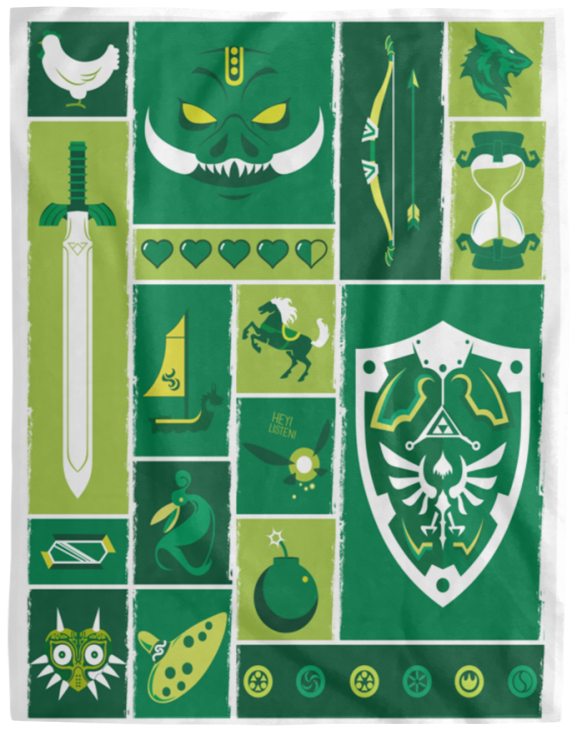 Legend of Zelda Blanket, Best Retro Games Of All Time Fleece, Sherpa Blanket VPL Cozy Plush Fleece Blanket - 60x80