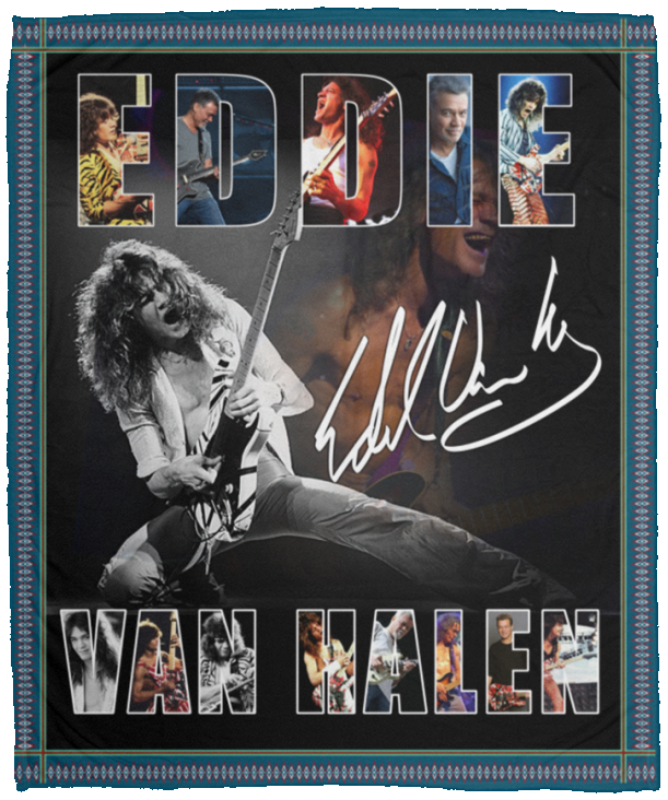 Eddie Van Halen Fleece Sherpa Throw Quilt Blanket for Bedroom Sofa VPM Cozy Plush Fleece Blanket - 50x60