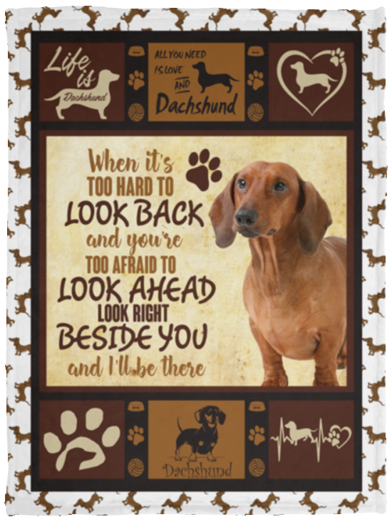 Dachshund Blanket, Dachshund Dog Fleece, Sherpa Blanket - VPS Cozy Plush Fleece Blanket - 30x40