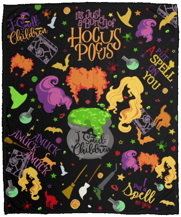 Hocus Pocus Blanket, Halloween Fleece Blanket Witch Sanderson Flannel Sisters  50x60