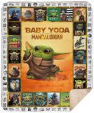 Baby Yoda Blanket, Star Wars Blanket - Cozy Plush Fleece, Sherpa Blanket (White) - Sherpa - 50"x60"