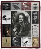 Edgar Allan Poe Blanket, Edgar Allan Poe Books Fleece, Sherpa Blanket VPM Cozy Plush Fleece Blanket - 50x60