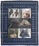 French Bulldog Blanket, French Bulldog Lover Fleece, Sherpa Blanket Gift Ideas - VPM Cozy Plush Fleece Blanket - 50x60