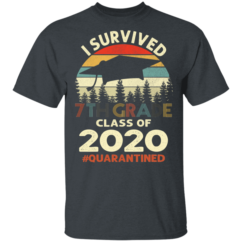 7th Grade Class of 2020 Quarantined Print T-Shirt Graduation Outfits Shirt
