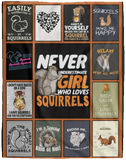 Squirrel 01 3D Quilt Blanket Fleece Sherpa Throw Blanket Quilt VPL Cozy Plush Fleece Blanket - 60x80