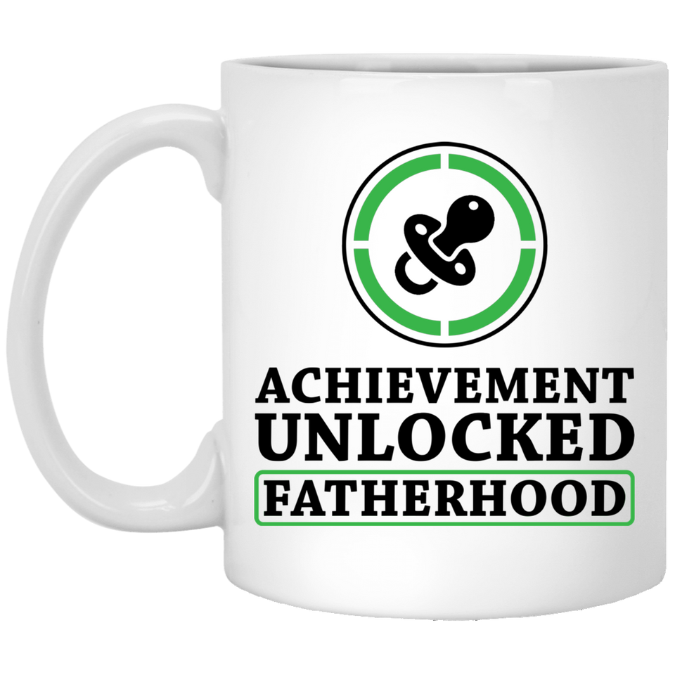 Father's Day Coffee Mug, Achievement Unlocked Fatherhood, Gamer Dad, New Dad, Old School Gamer, Baby Shower Gift For Dad, Expectant Dad 11Oz