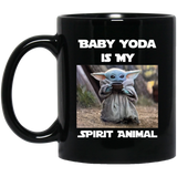 Baby Yoda Is My Spirit Animal Coffee Mug 11oz, Star-Wars Baby Yoda Coffee Mug, Baby Yoda Funny Mug, Star Mug, Wars Mug, Mandalorian Coffee Cup