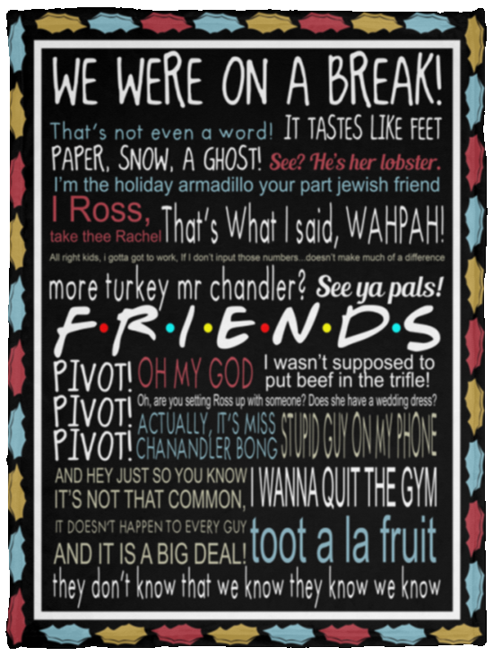 Friends Blanket, Friends TV Show Blankets 9 friends Quotes Fleece Blanket Quilt - VPS Cozy Plush Fleece Blanket - 30x40