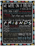 Friends Blanket, Friends TV Show Blankets 9 friends Quotes Fleece Blanket Quilt - VPS Cozy Plush Fleece Blanket - 30x40