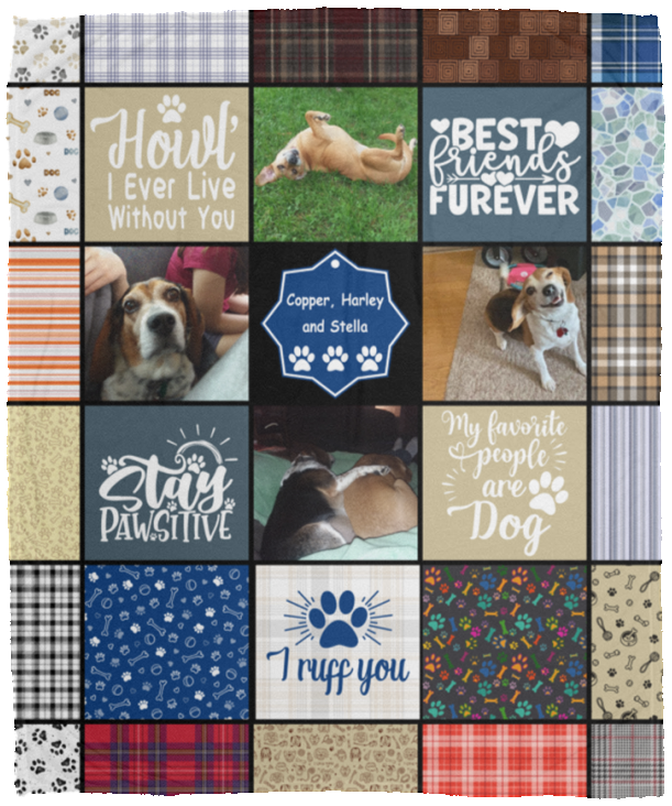 Copper, Harley and Stella - VPM Cozy Plush Fleece Blanket - 50x60