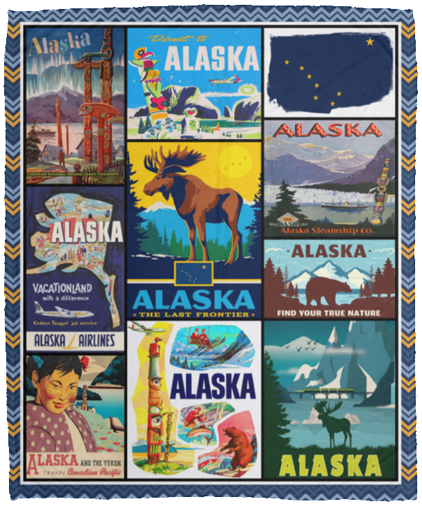 Alaska Blanket, Alaska Fleece, Sherpa Blanket - VPM Cozy Plush Fleece Blanket - 50x60