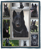 German Shepherd 3D Blanket, Black German Shepherd Fleece, Sherpa Blankets, Throw Bed Blankets Soft and Warm comforters Bed Couch Living Room VPM Cozy Plush Fleece Blanket - 50x60