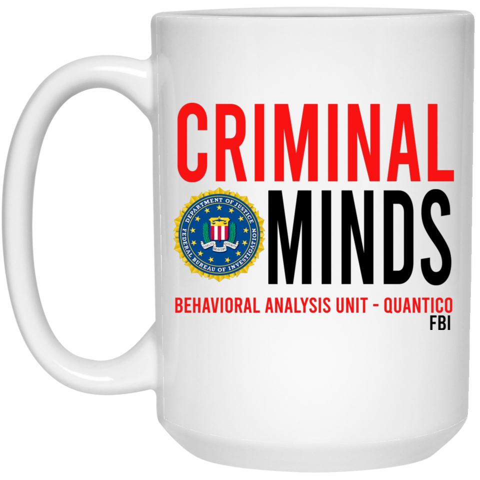 Criminal Minds FBI BAU Mug, Coffee Cup White, Ceramic Coffee Mug 15oz