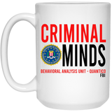 Criminal Minds FBI BAU Mug, Coffee Cup White, Ceramic Coffee Mug 15oz