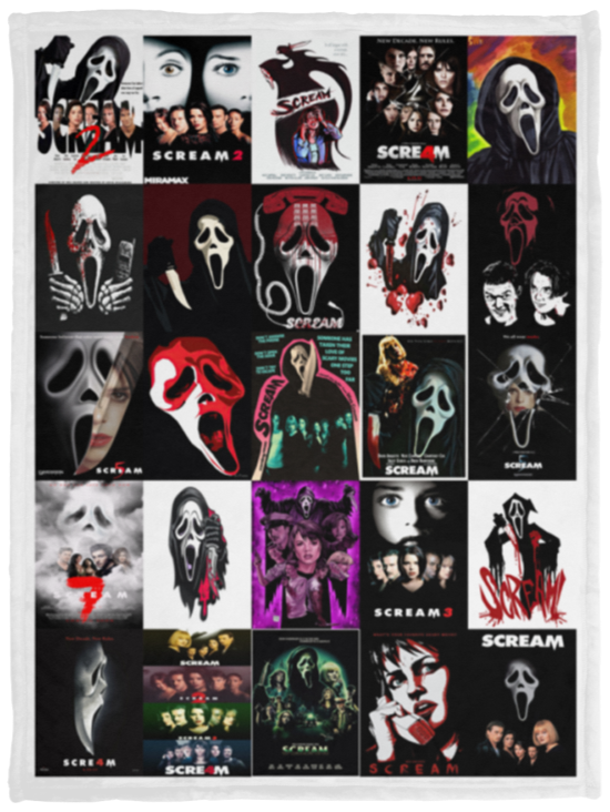 Scream Blanket Horror Movies Quilt Fleece Sherpa Throw Blanket for Halloween VPS Cozy Plush Fleece Blanket - 30x40