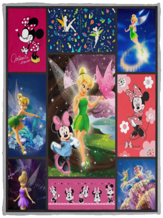 Tinkerbell Blanket Fleece Sherpa Quilt Supper Soft Lightweight Blanket for Bedroom Living Room Sofa - VPS Cozy Plush Fleece Blanket - 30x40