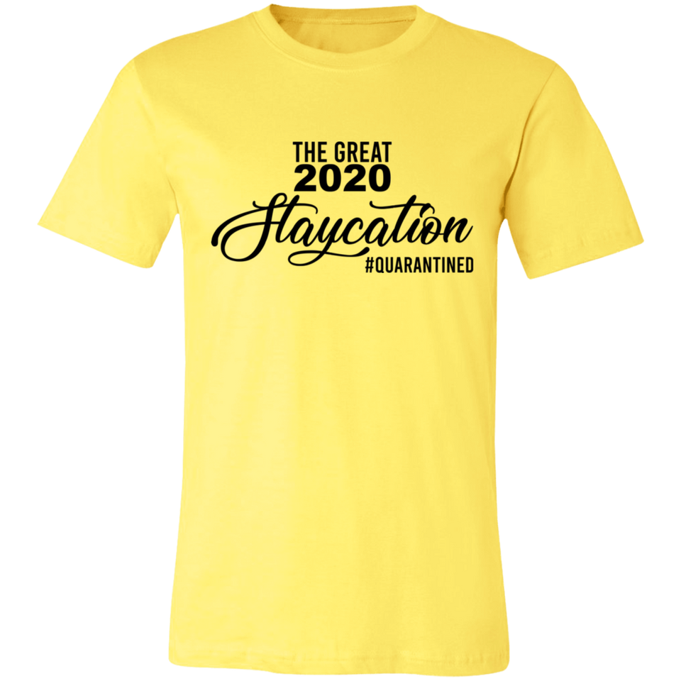 The Great 2020 Staycation Social Distance T Shirt Social Distancing Unisex Jersey Short-Sleeve T-Shirt Black