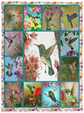 Hummingbird Blanket, Hummingbird Fleece, Sherpa Blanket VPS Cozy Plush Fleece Blanket - 30x40