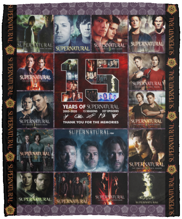 Supernatural Blanket, 15 Years Of Supernatural Blanket quilt, Fleece Blankets VPM Cozy Plush Fleece Blanket - 50x60